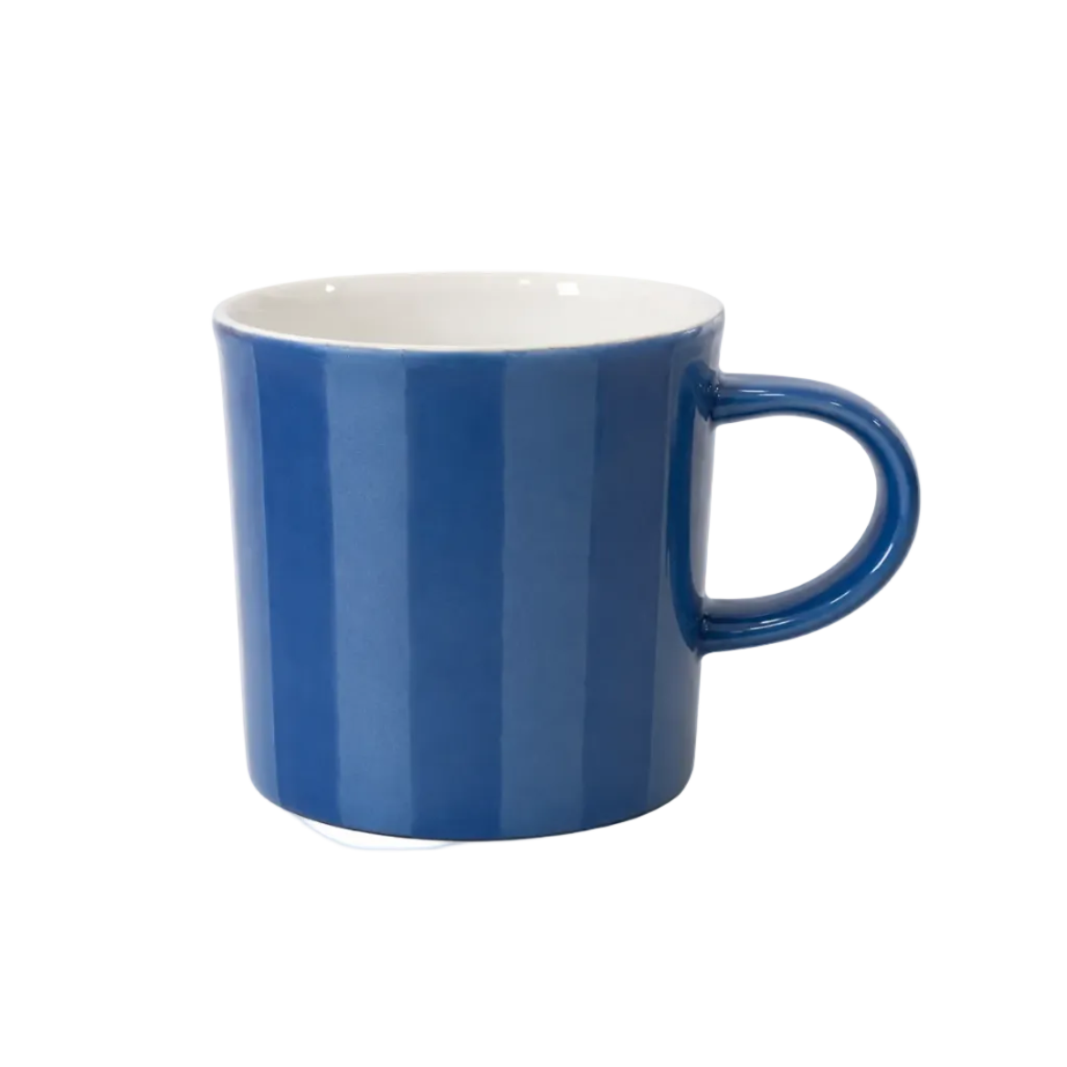 Blue mug with white interior on a white background