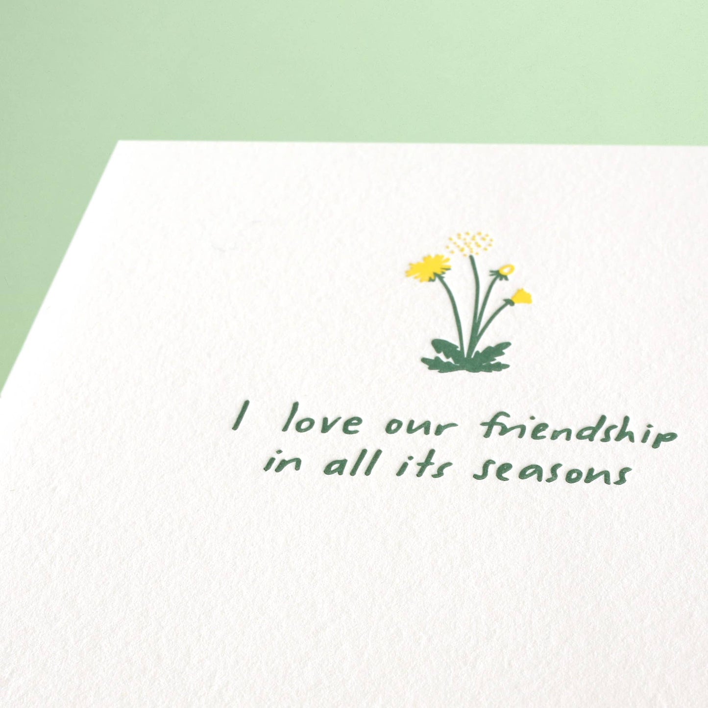 Friendship Dandelion - Letterpress Greeting Card