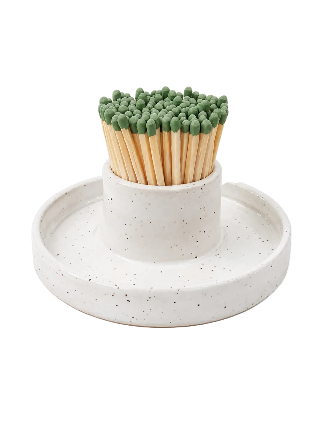 Ceramic Match Holder - White Speckle