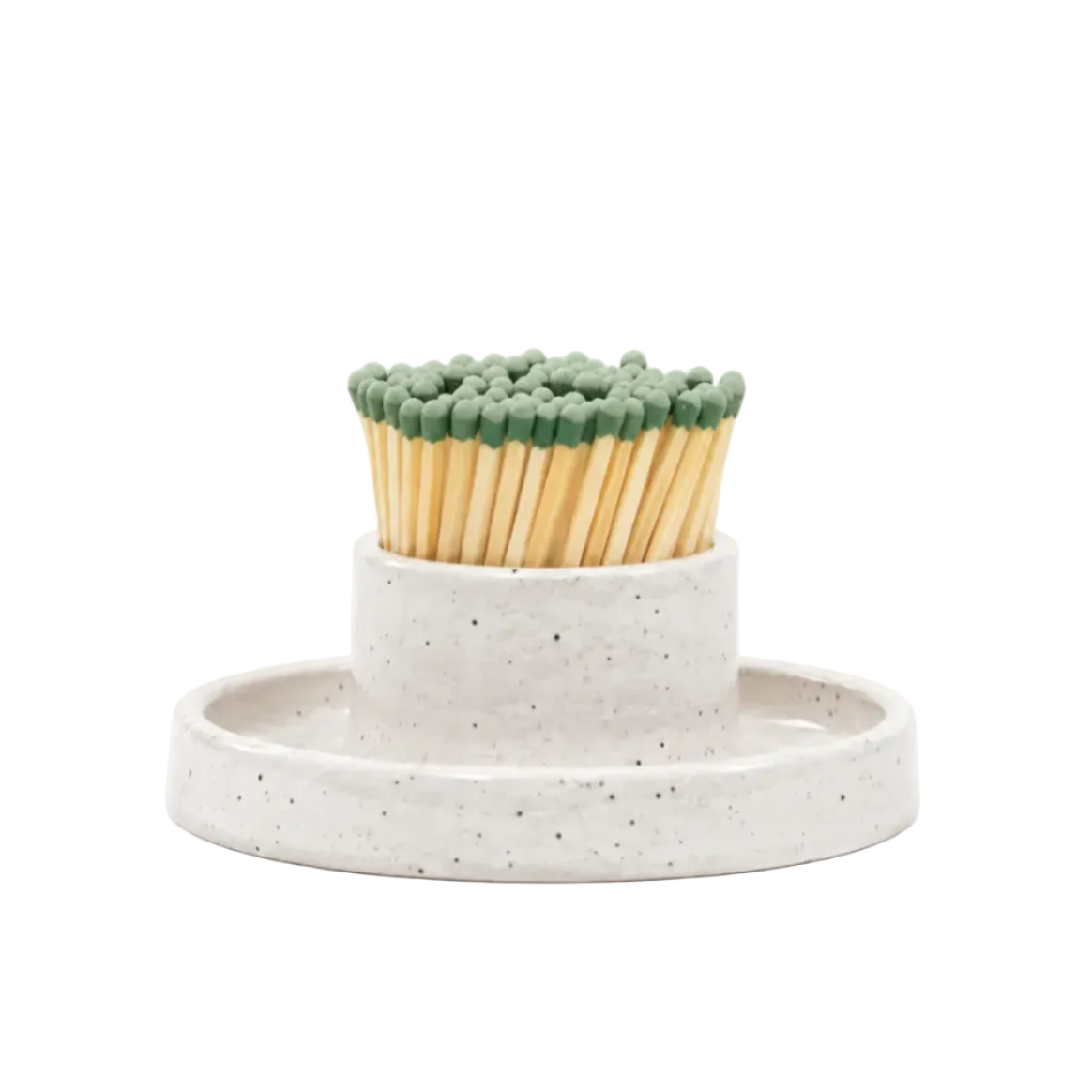 Ceramic Match Holder - White Speckle