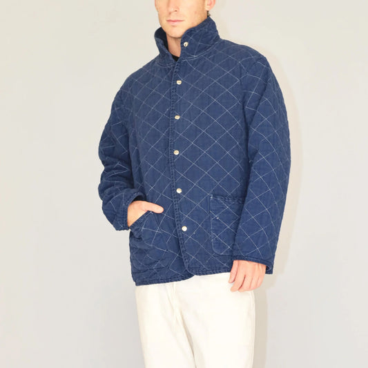 Quilted Snap Jacket - Navy