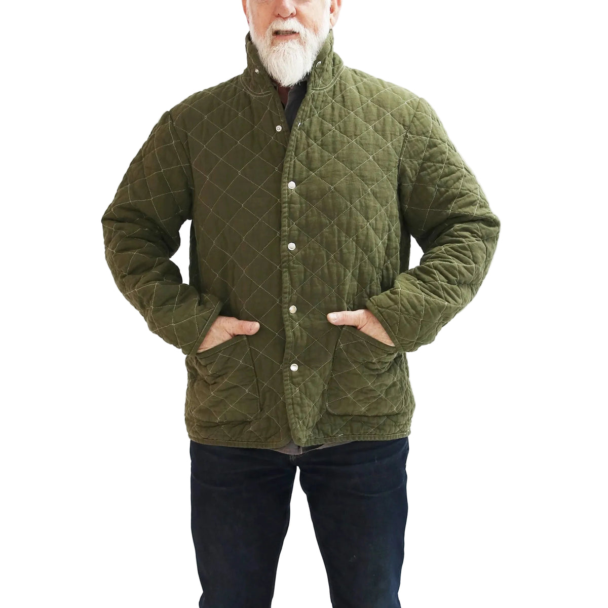 Quilted Snap Jacket - Olive