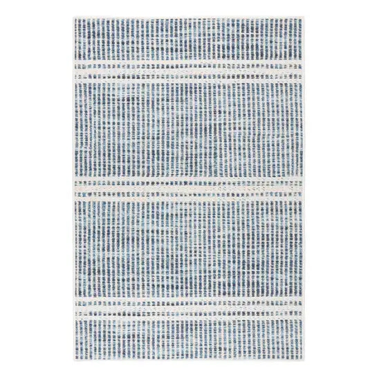 Melange Diamond Machine Washable Rug - Blue