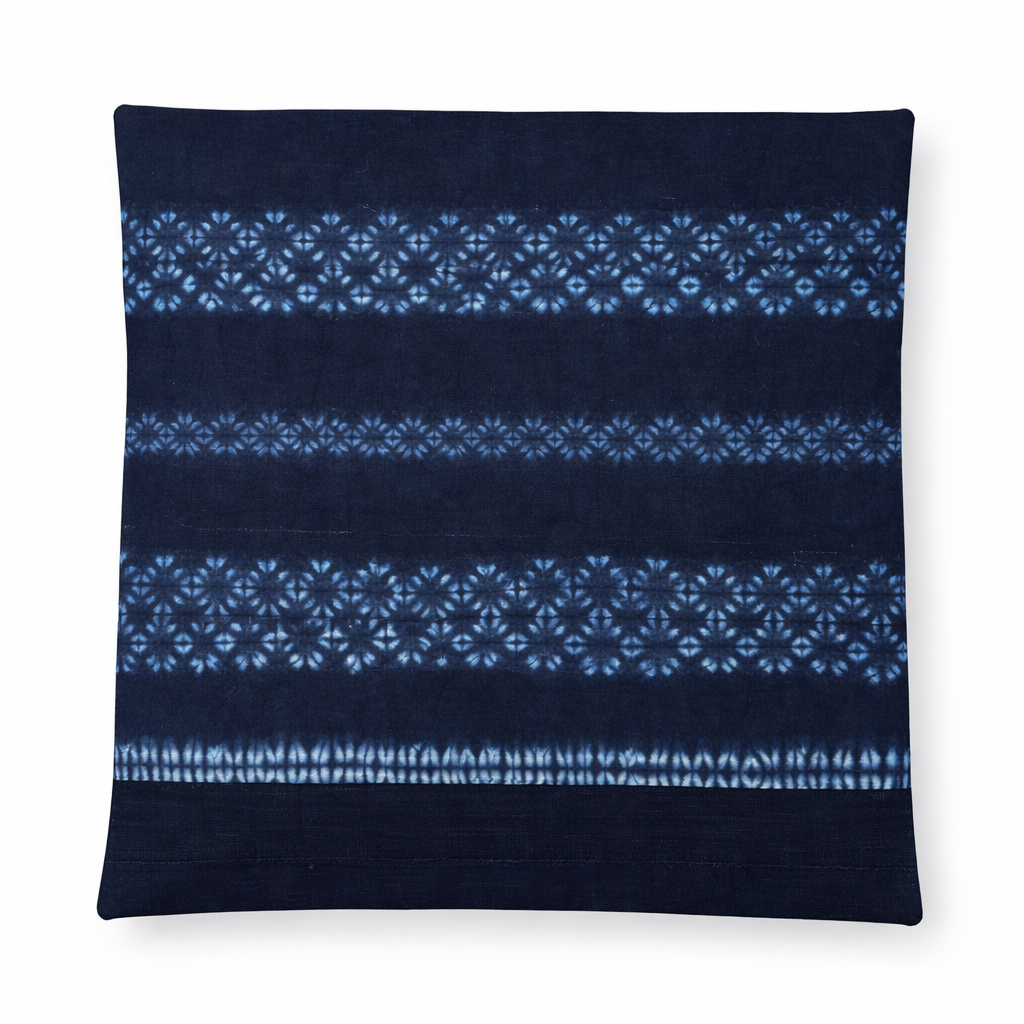 Indigo Batik Hmong + Denim Pillow Cover (20x20)