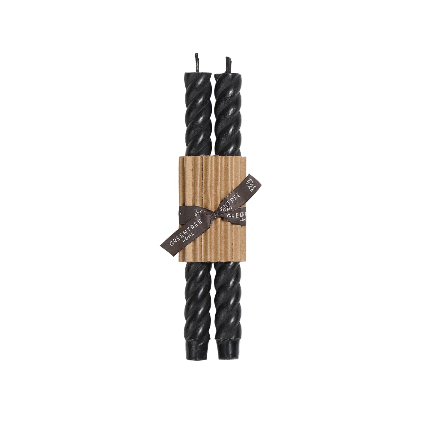 10" Rope Taper Candles: Black