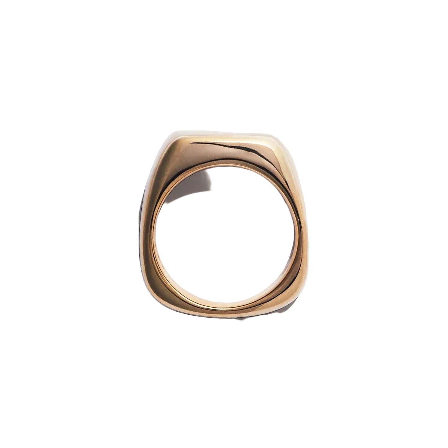 Gold and black ring on a white background