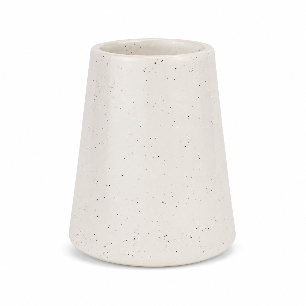 Lil' Nonna White Speckle Flower Vase