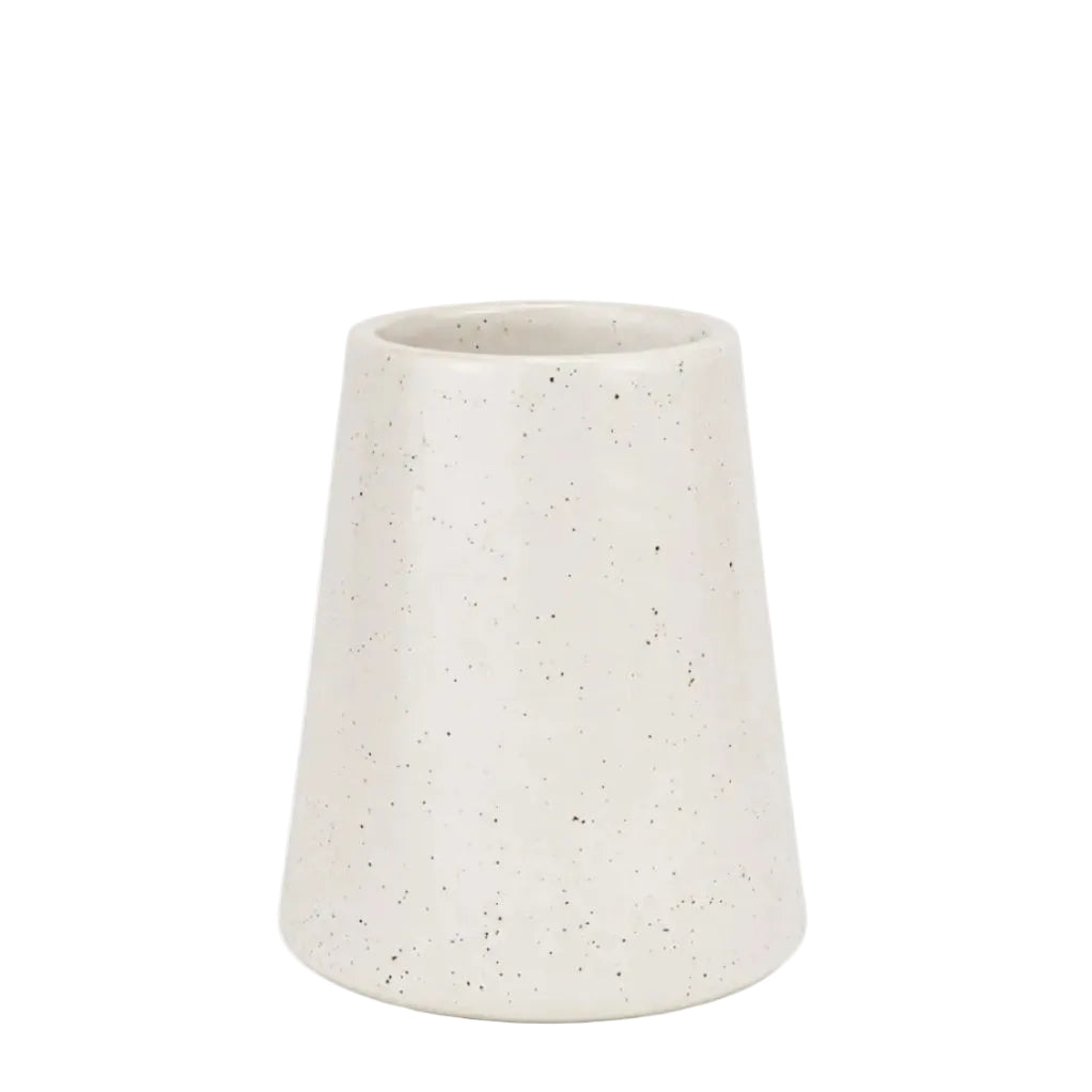 Lil' Nonna White Speckle Flower Vase