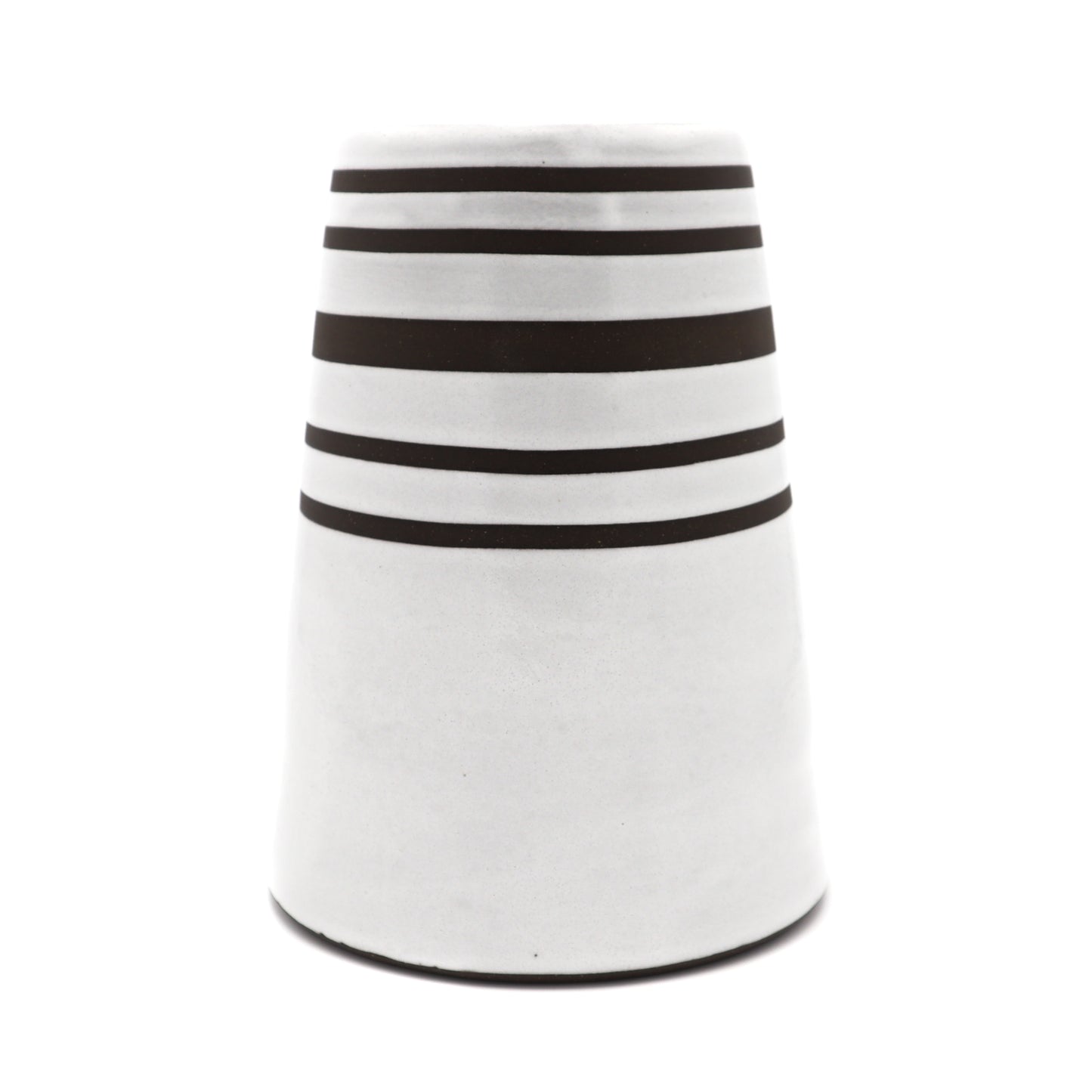 Stripe Collection Flower Vase - White