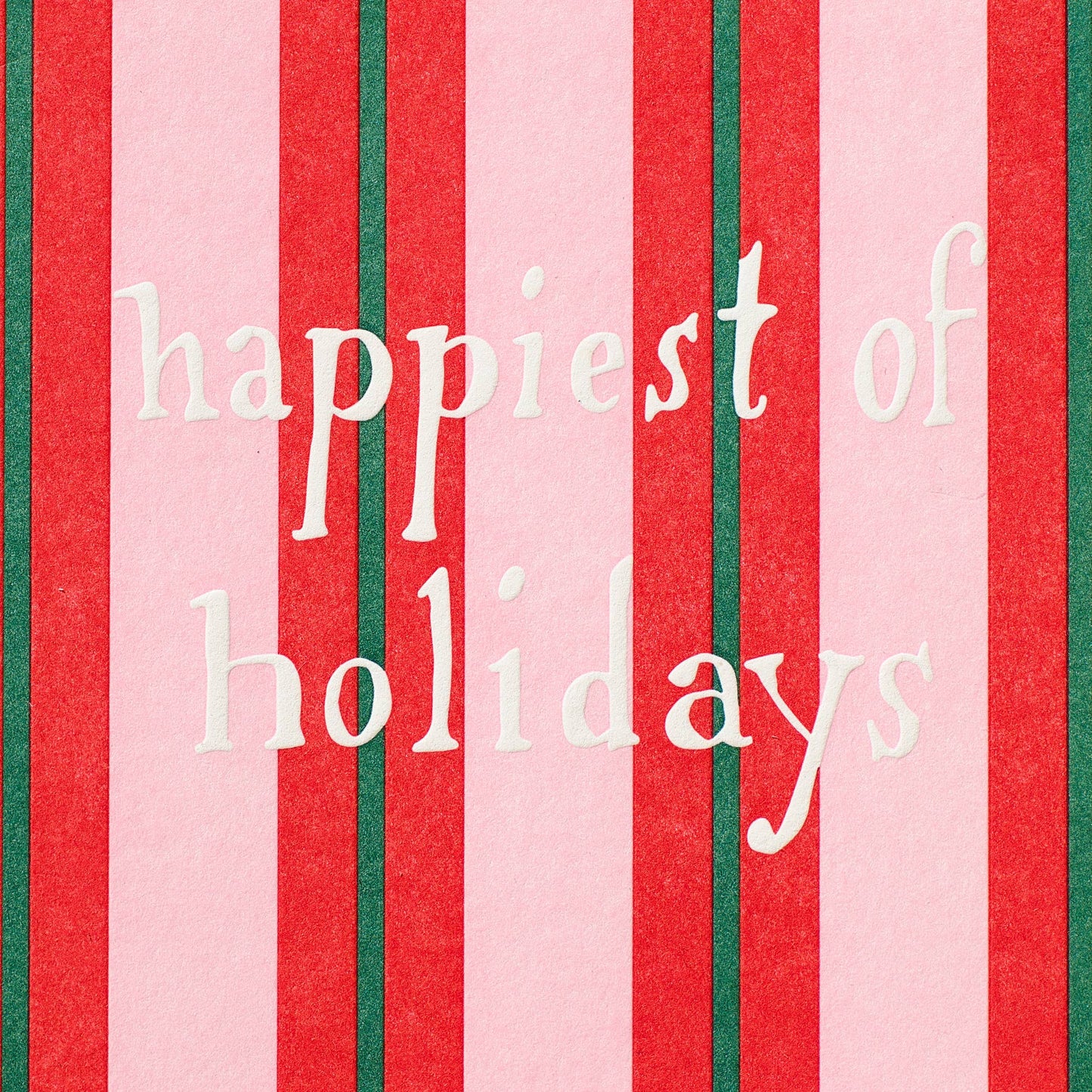 Holiday Stripes - Letterpress Greeting Card