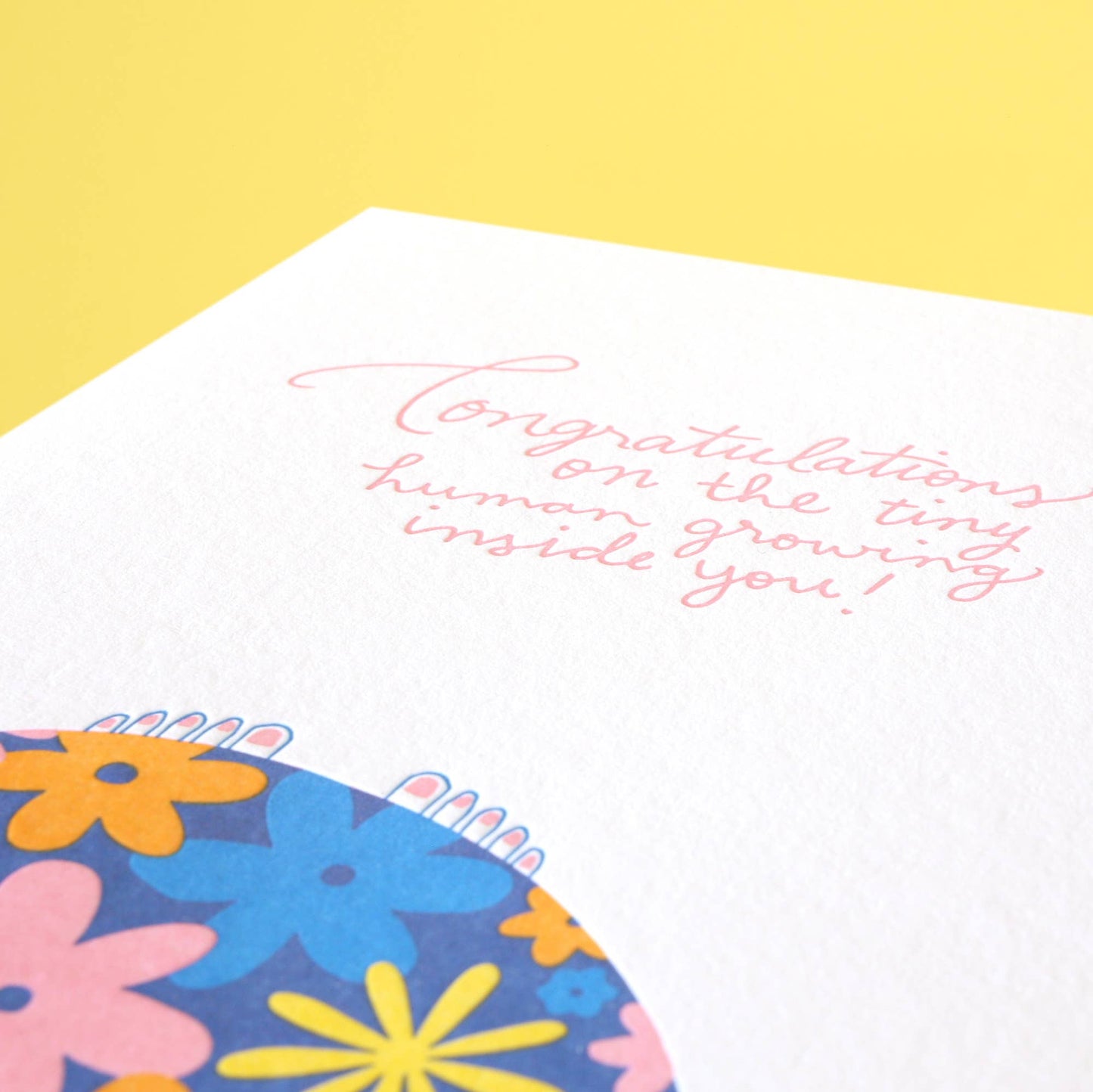 Tiny Human Floral - Letterpress Greeting Card
