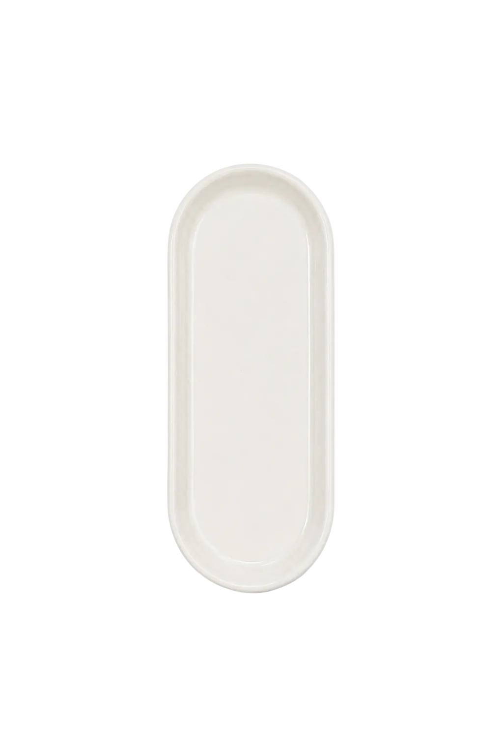 White oval rug on a white background