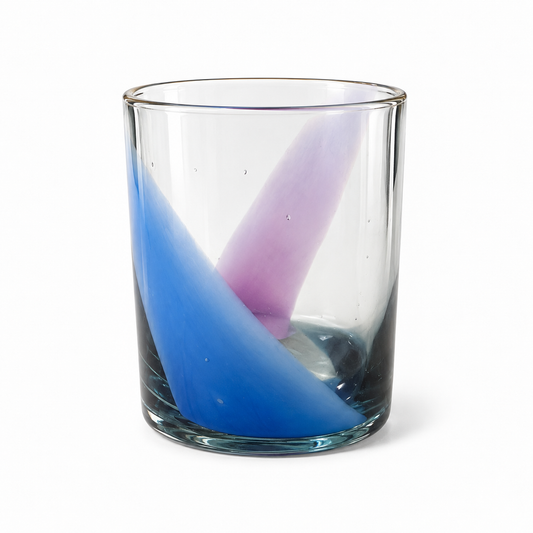 Steel Blue, Lavender and Opaque Blue Color Splash Cup