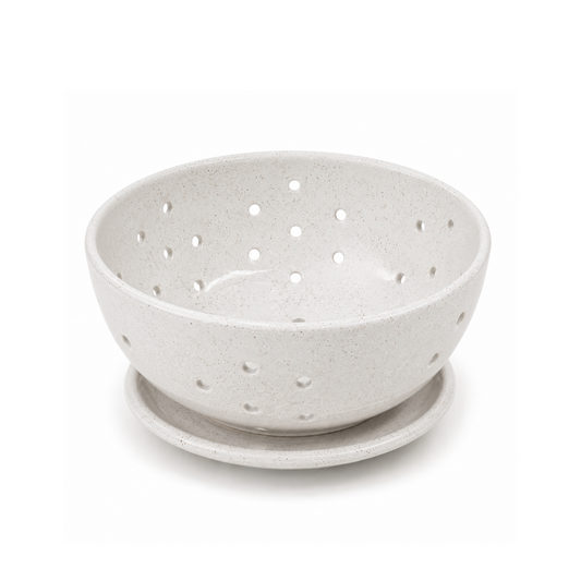 ceramic white berry bowl