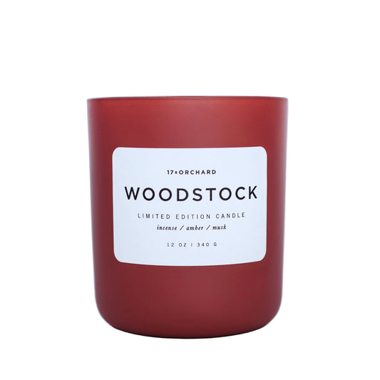 17 & Orchard  woodstock candle