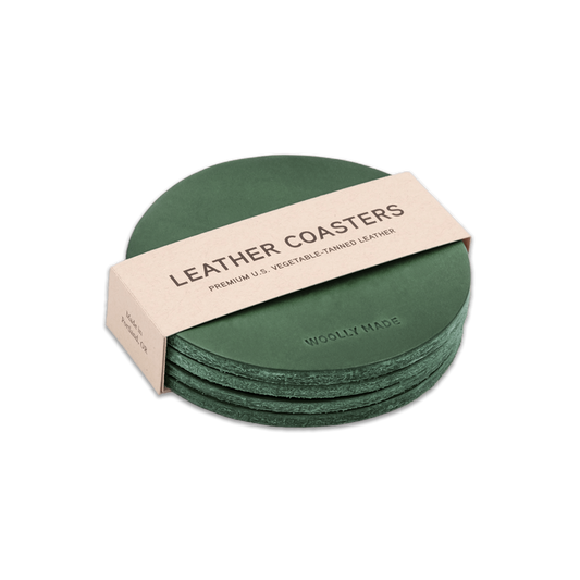 Woolly Made Leather Coasters (Set of 4)