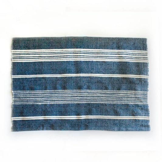 Aden Bath Mat - Navy with Natural