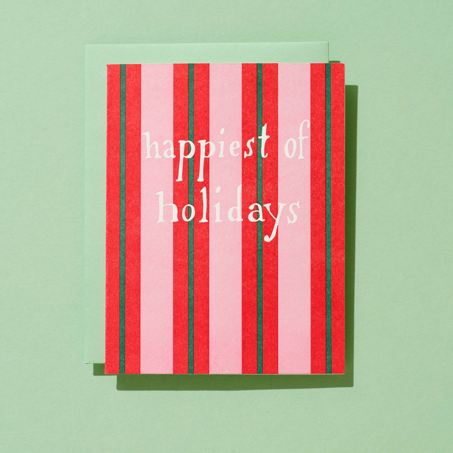 Holiday Stripes - Letterpress Greeting Card