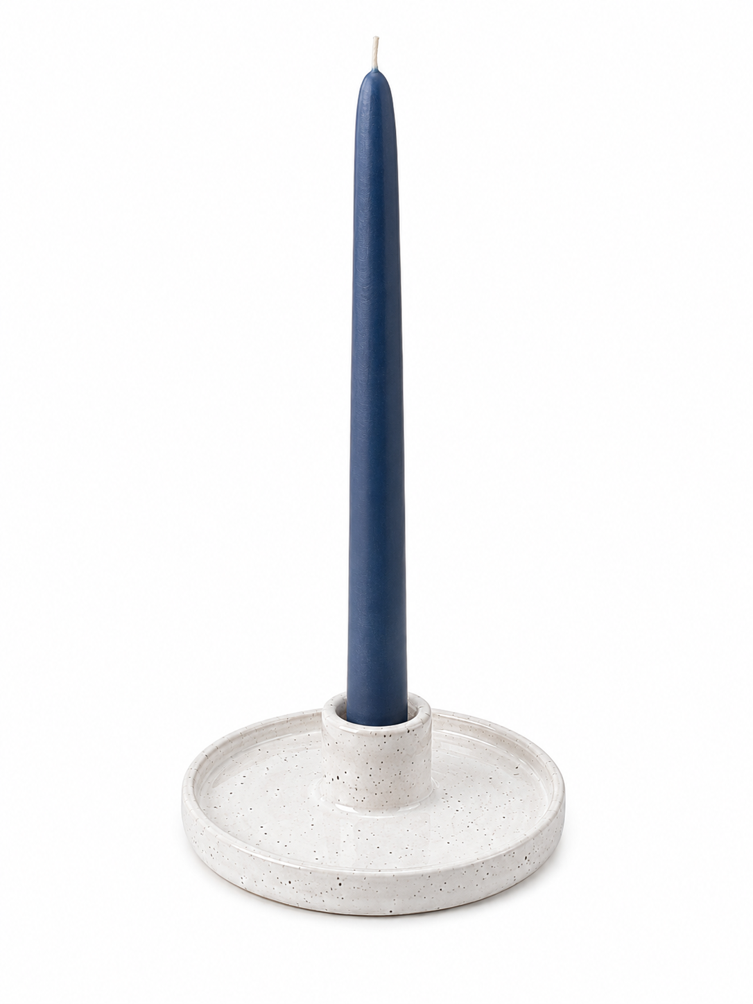White Speckle Candle Holder