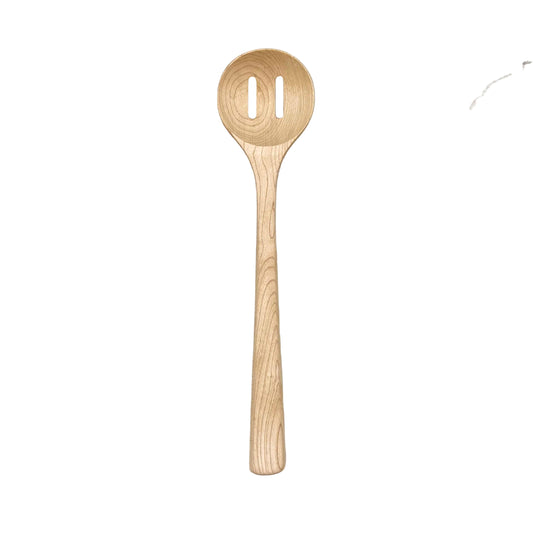12" Maple Wooden Slotted Spoon