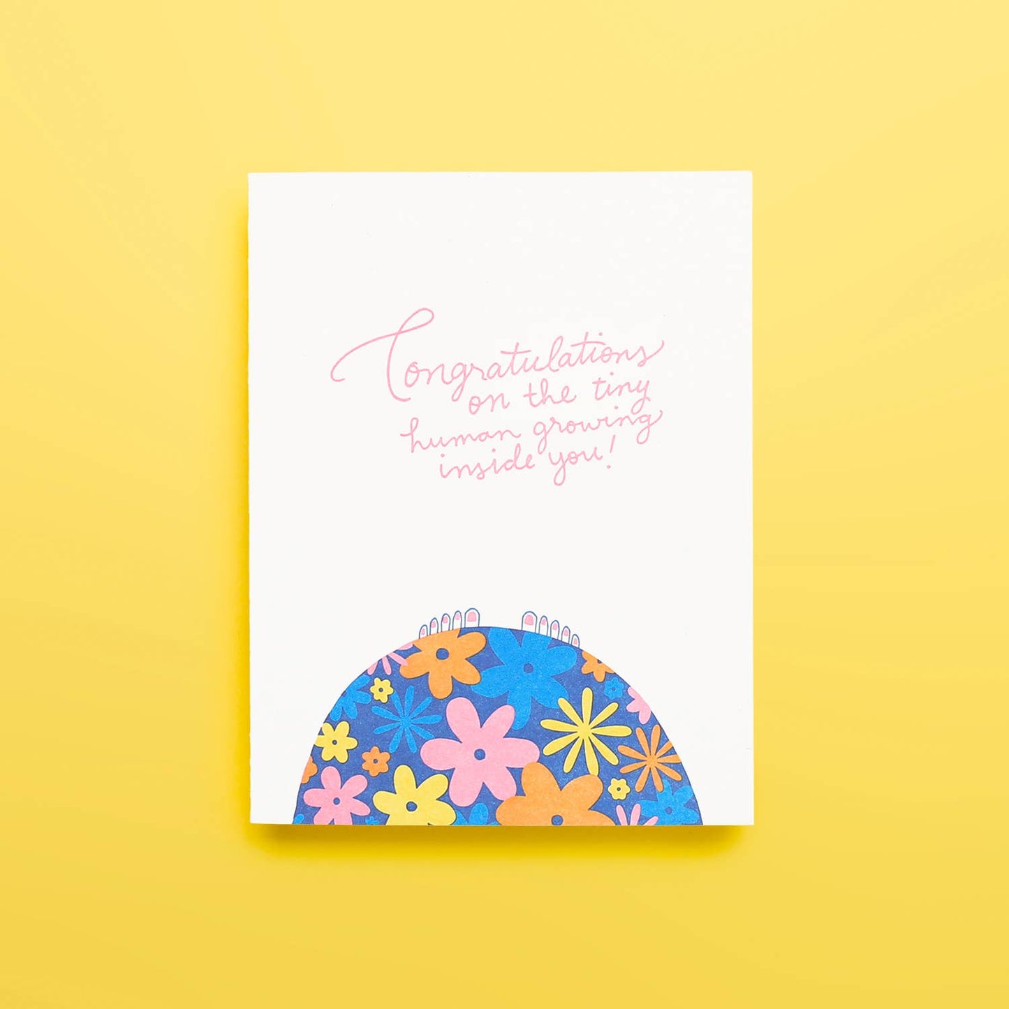 Tiny Human Floral - Letterpress Greeting Card