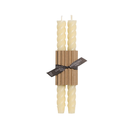 10" Rope Taper Candles: Cream
