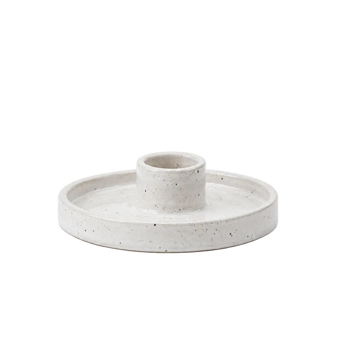 White Speckle Candle Holder