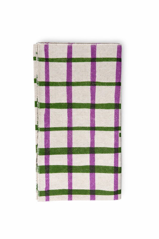 Hatch Napkins - Violet + Green (Set of 2)
