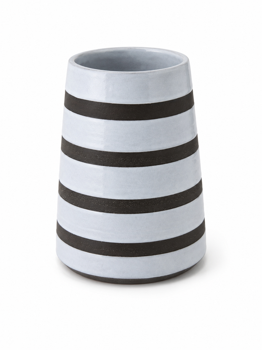 Stripe Collection Flower Vase - White