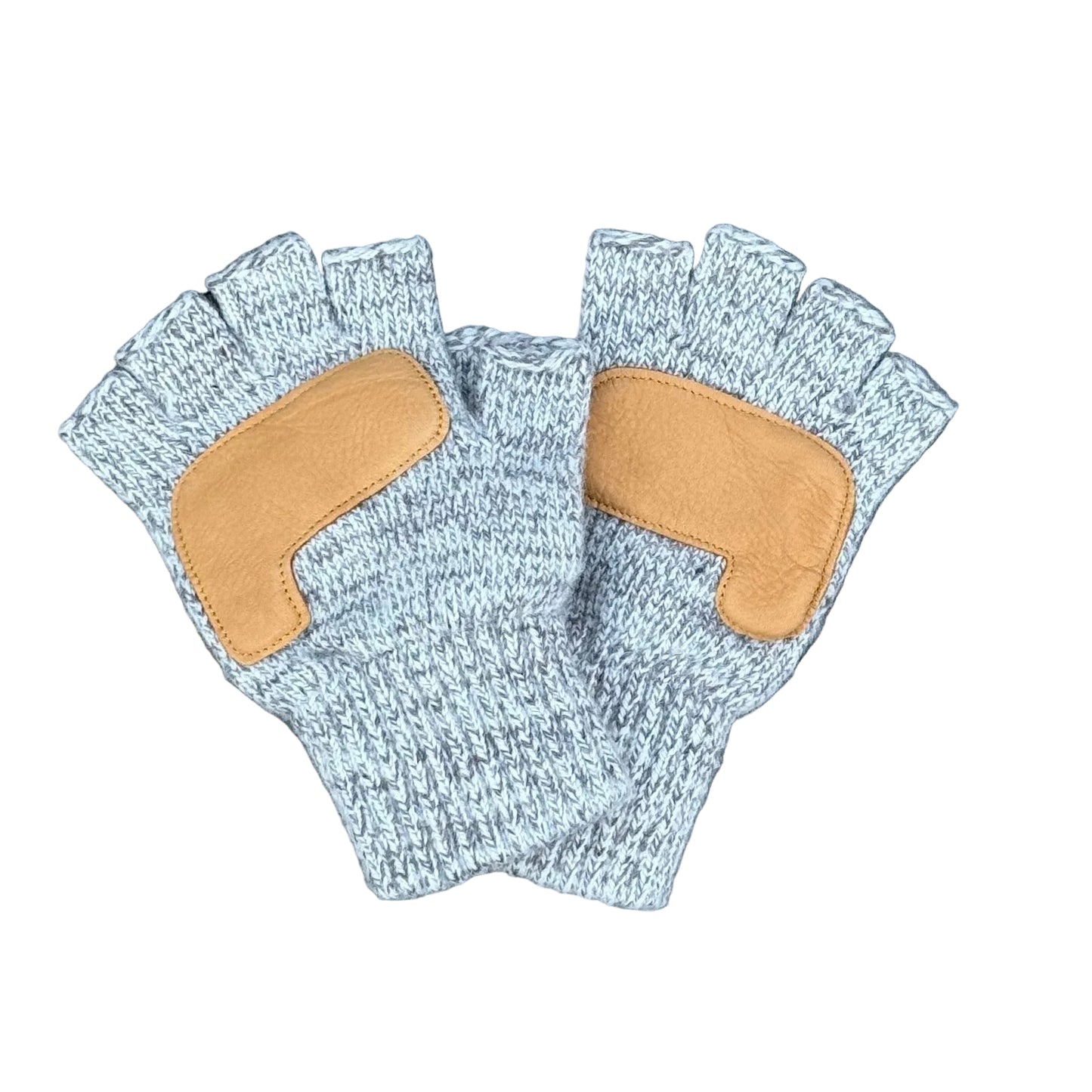 Fingerless Glove with Deerskin - Oatmeal with Natural