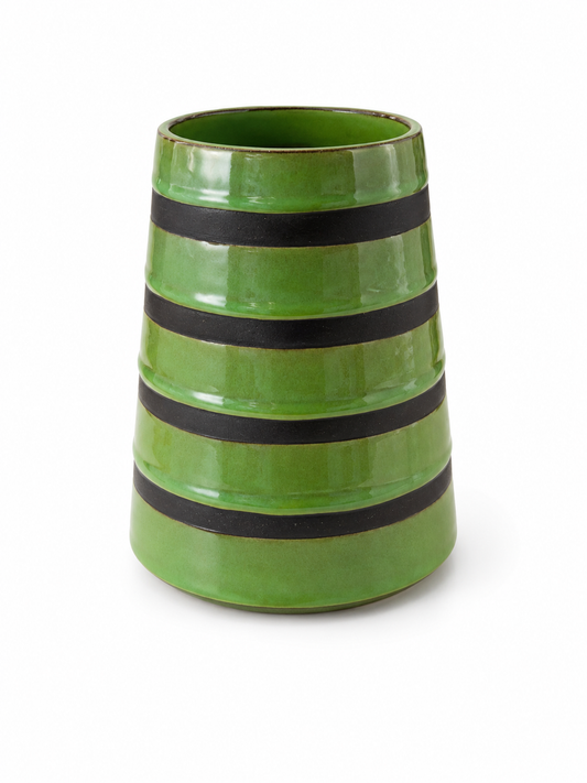 Stripe Collection Flower Vase - Green