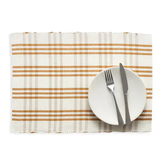 Beaumont Plaid Placemats Set of 4 - Gold