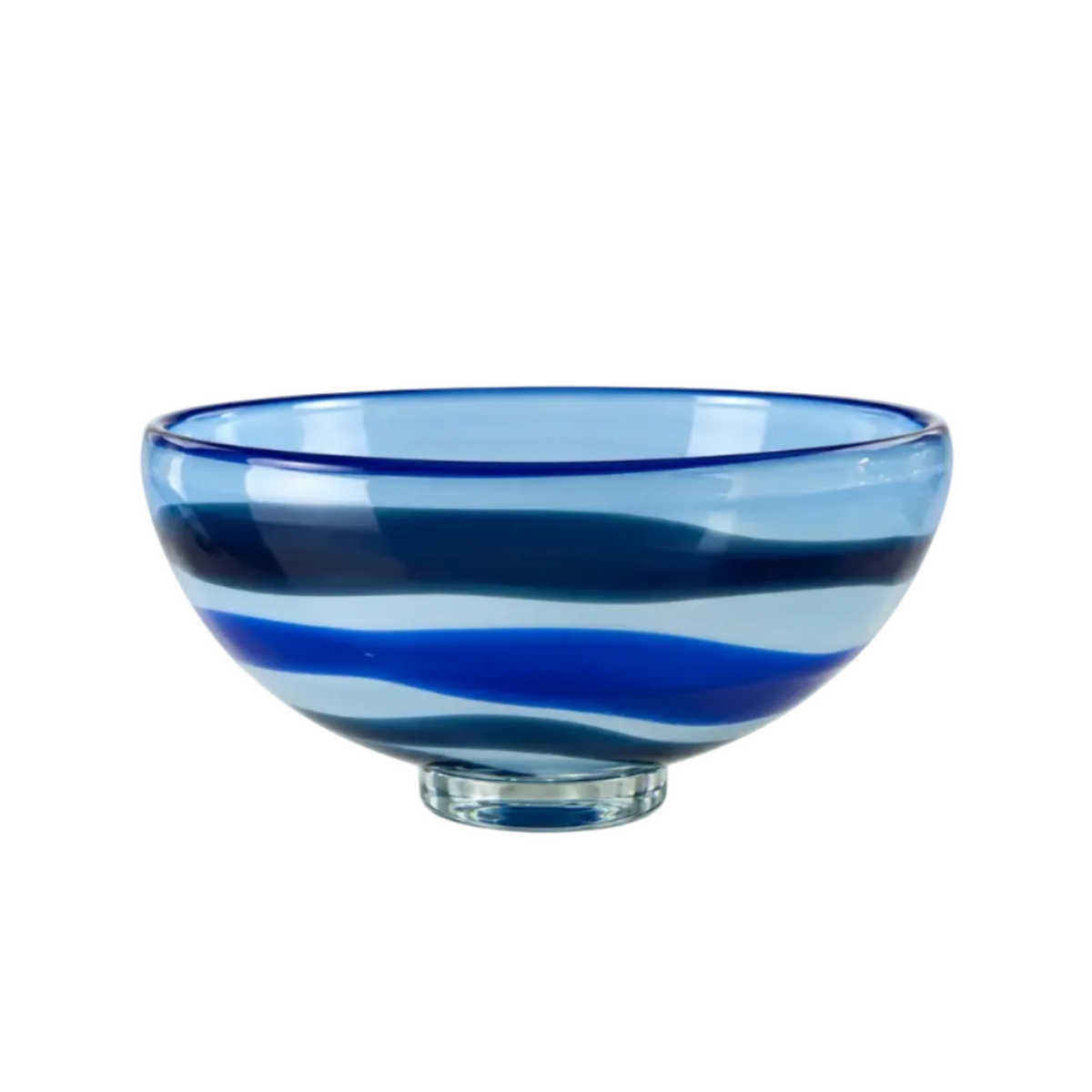 Mint with Opaque Blue and Steel Blue Color Splash Bowl