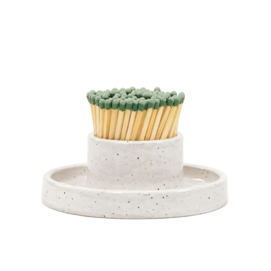 Ceramic Match Holder - White Speckle