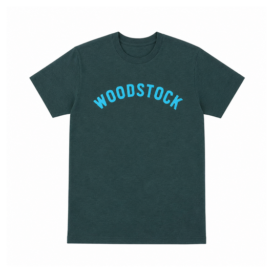 Woodstock Arch Tee - Heather Forest Green/Light Blue