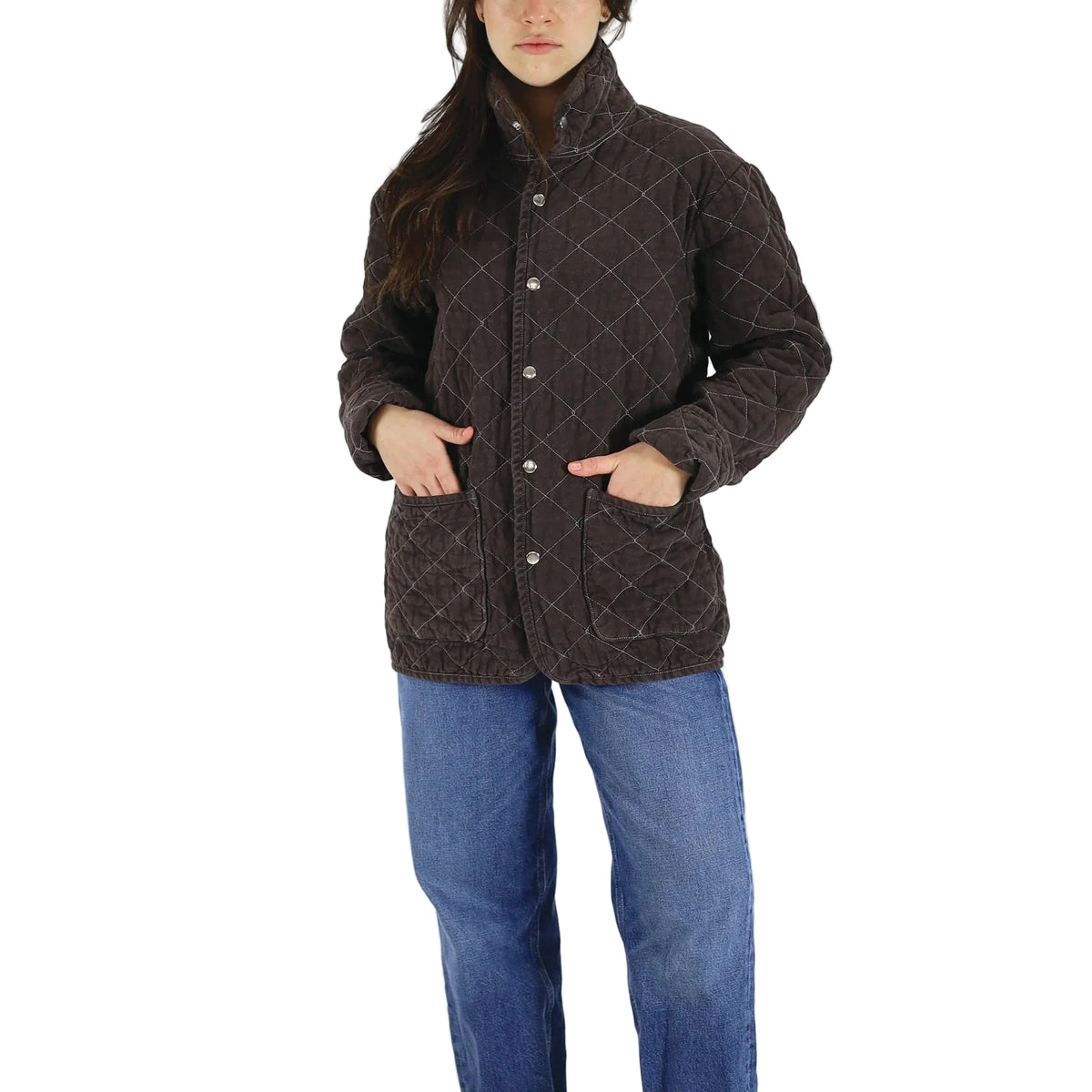 Quilted Snap Jacket - Espresso