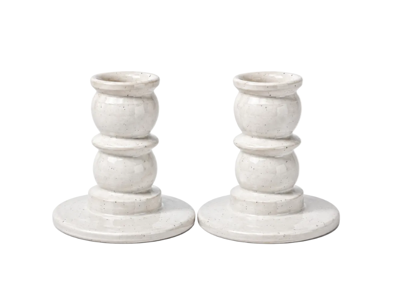 Taper Candle Holder - White Speckle