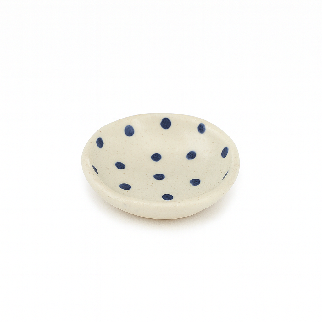 Salt Dish - Indigo Dots
