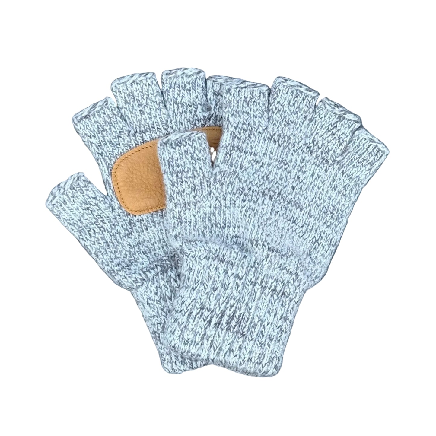 Fingerless Glove with Deerskin - Oatmeal with Natural