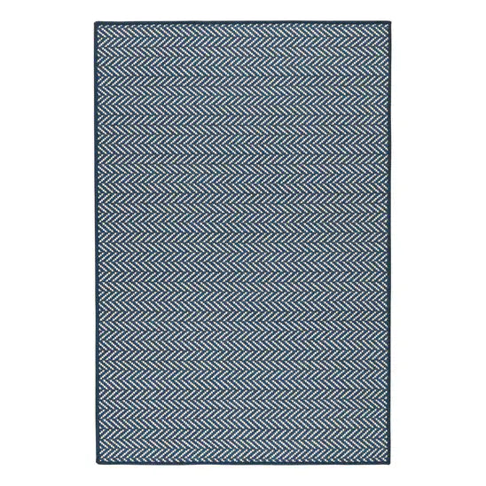 Herringbone Navy Washable Rug