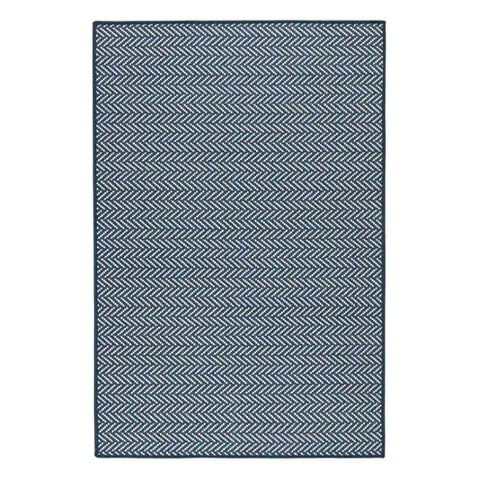 Herringbone Navy Washable Rug