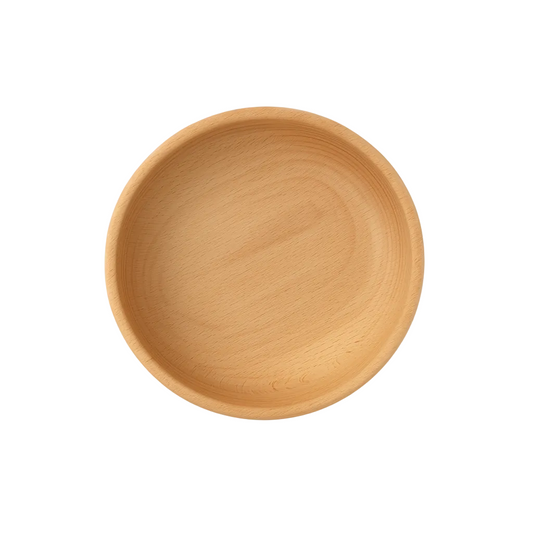 Wooden bowl on a white background