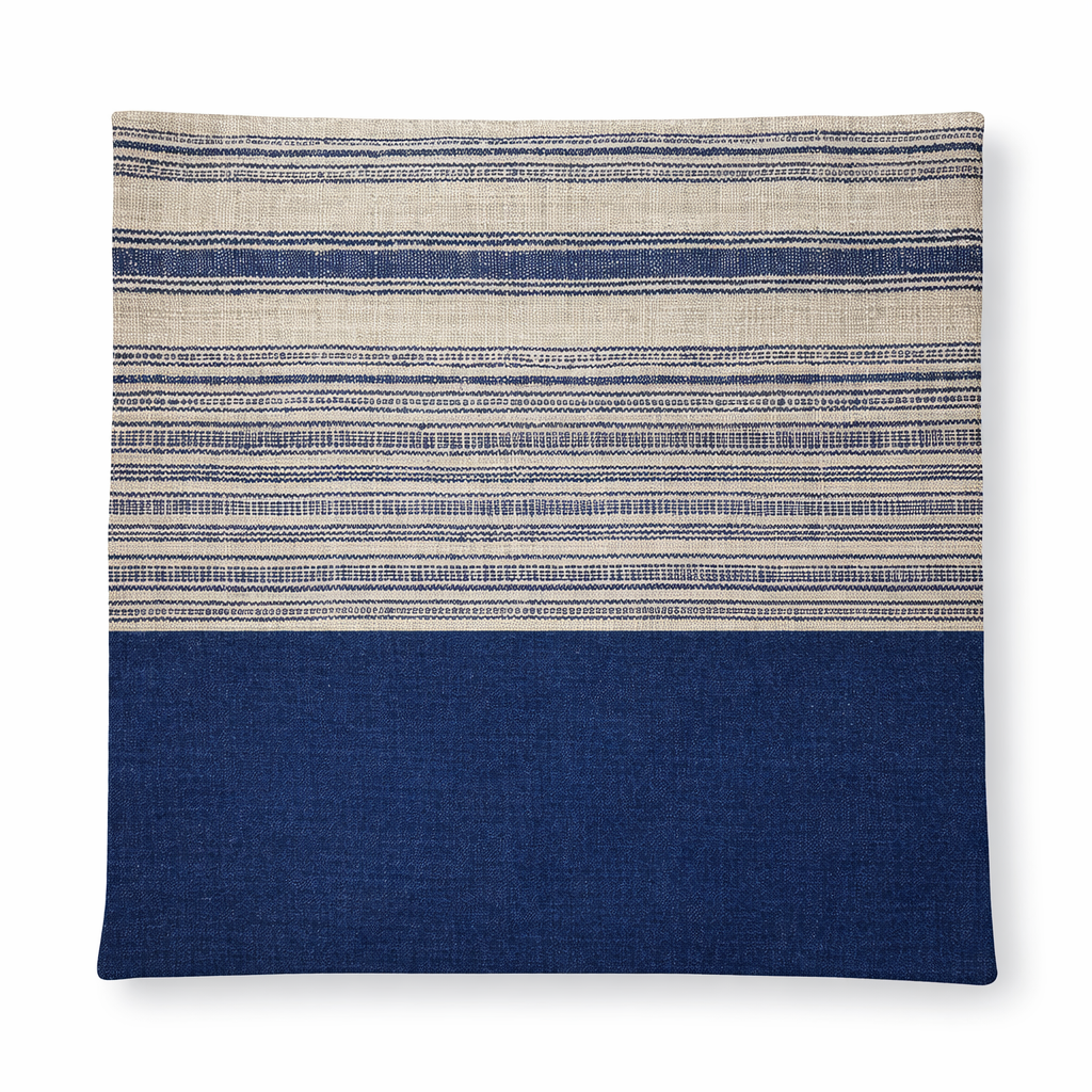 Hmong Stripe + Denim Pillow Cover (20x20)