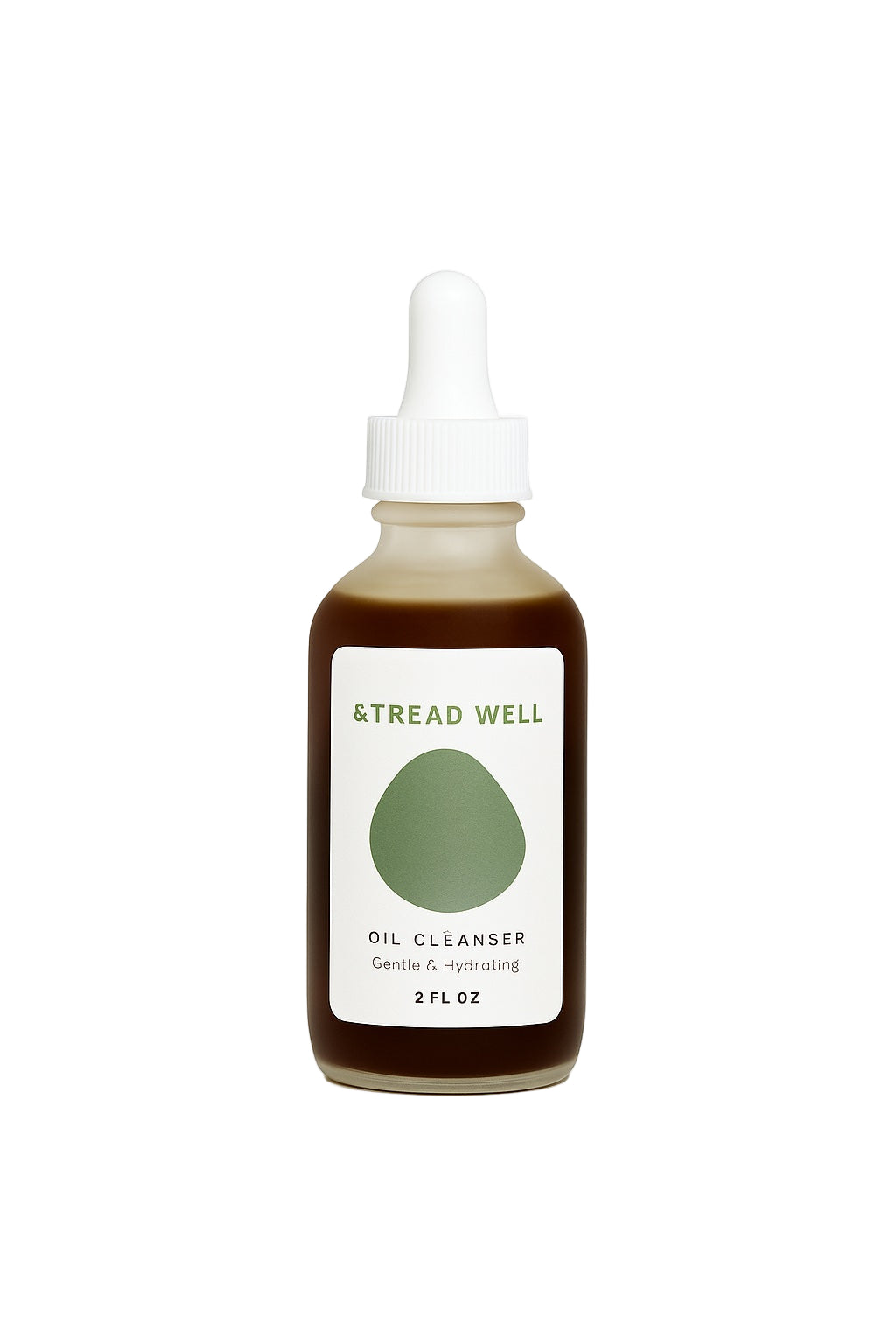 Bottle of Tread Well oil cleanser on a white background