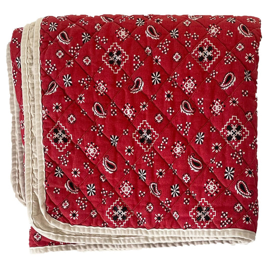 Red Bandana Printed Throw Blanket
