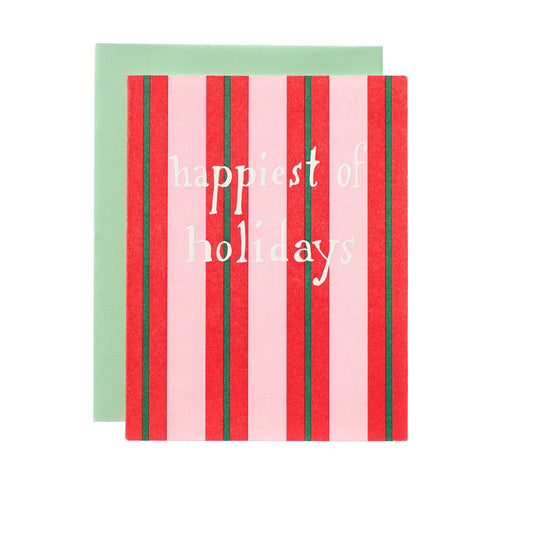 Holiday Stripes - Letterpress Greeting Card