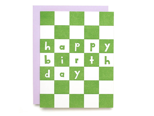 Birthday Checker - Letterpress Greeting Card