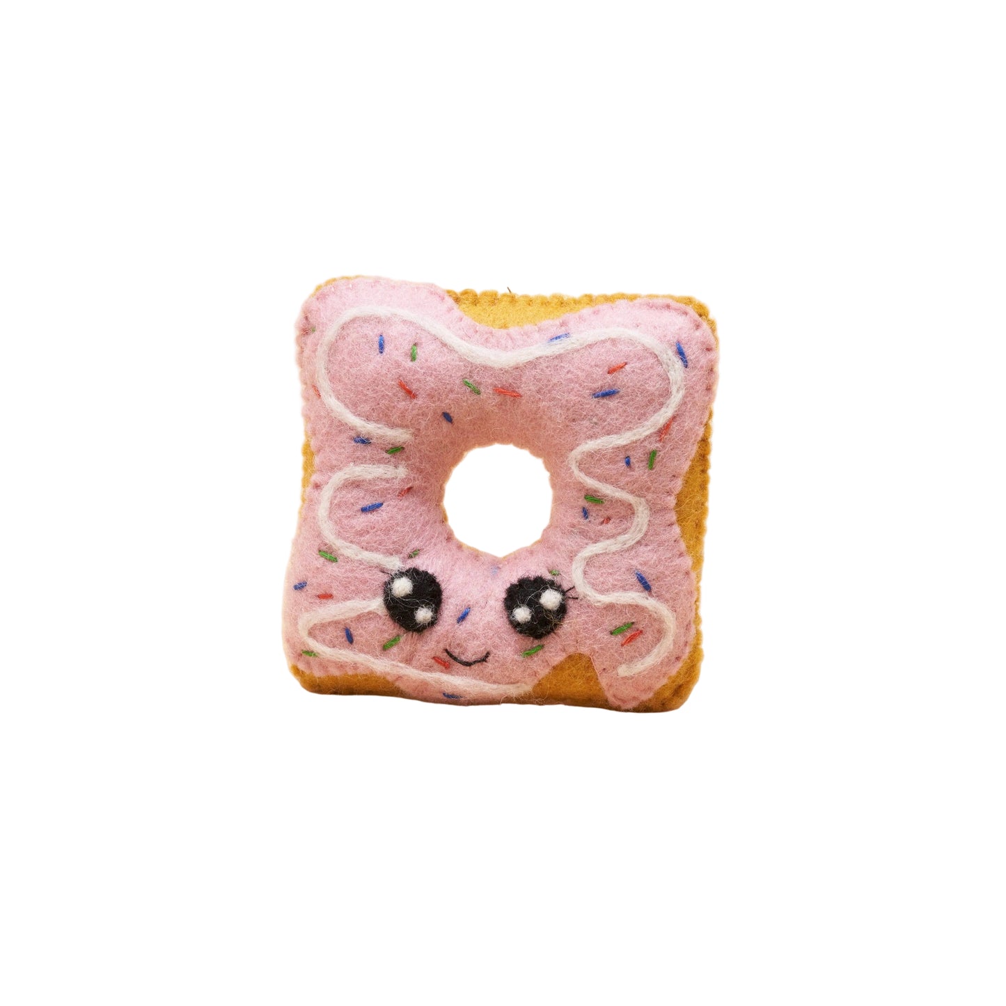 Square Pink Donut Squeaker Toy