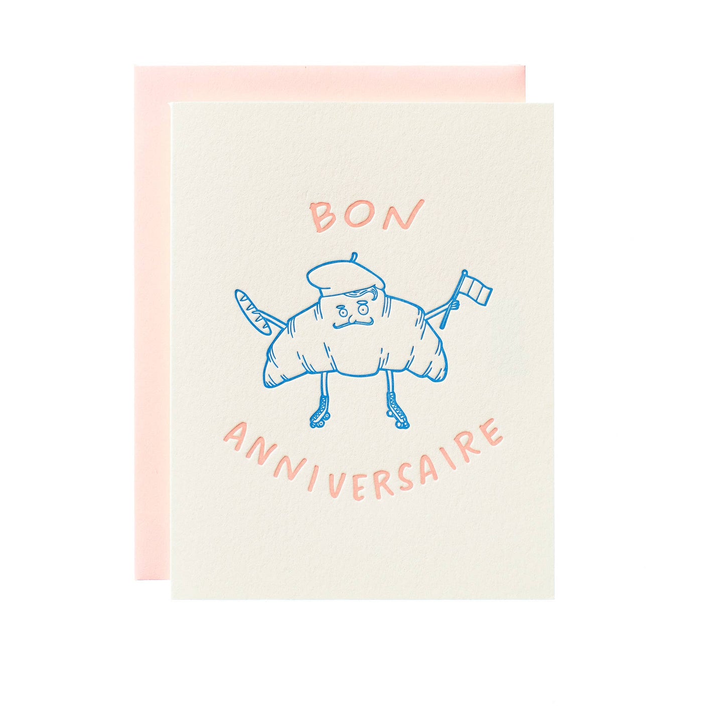 Croissant Birthday - Letterpress Greeting Card