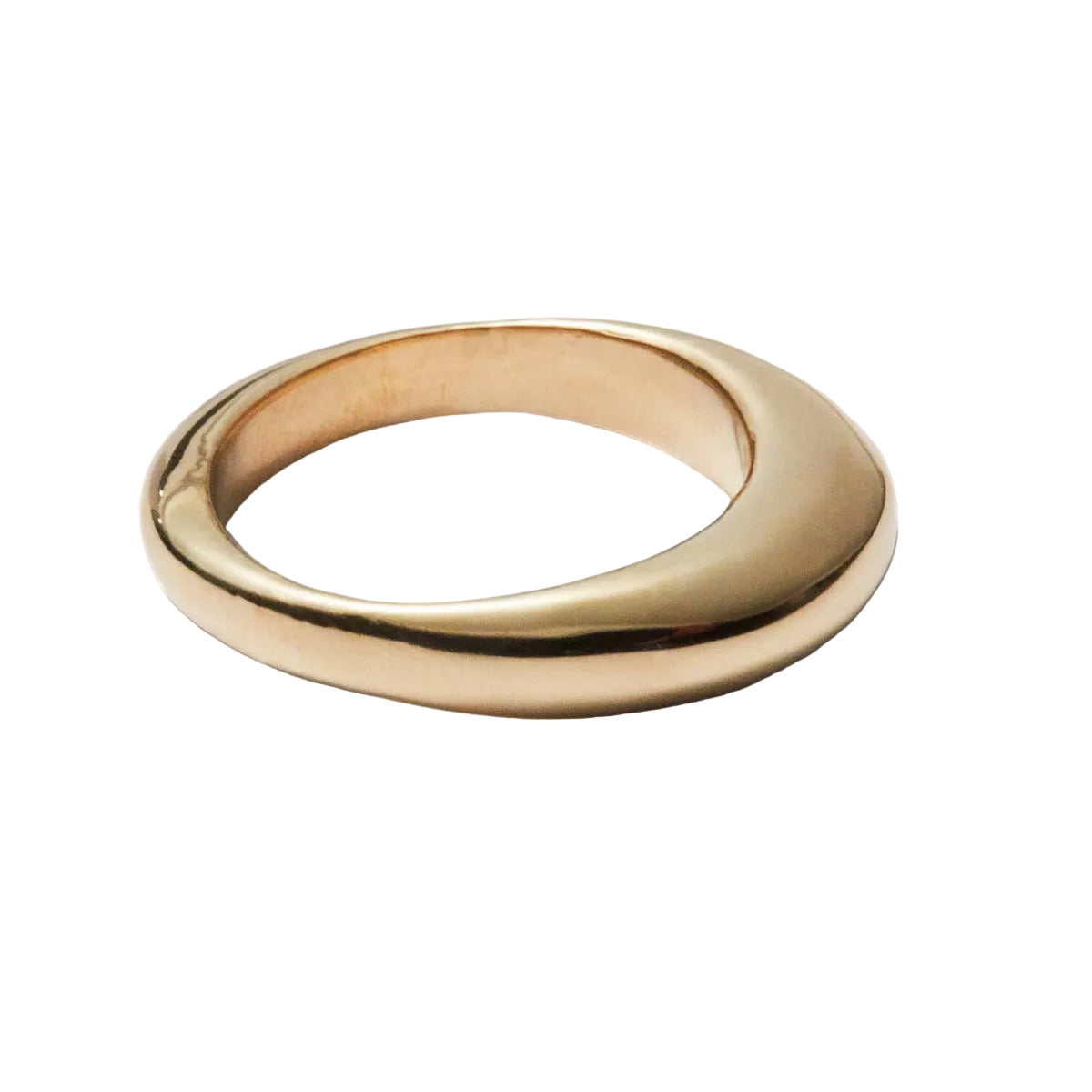 Gold ring on a white background